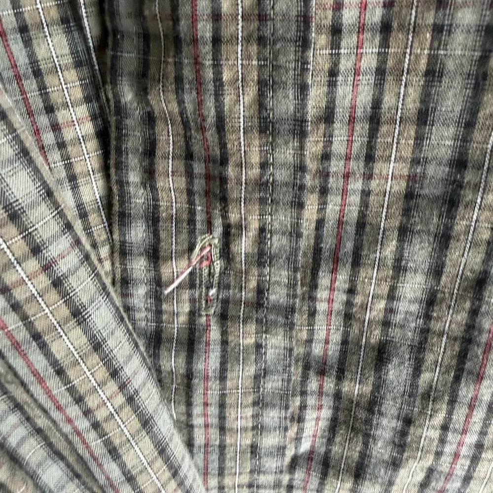 Van Heusen Men's Olive and Brown Plaid Button-Down Shirt - Picture 3 of 5